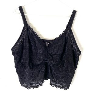 Torrid Curve Sheer Black Floral Lace Bralette NWOT